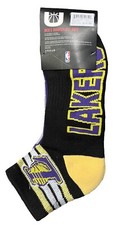 Los Angeles Lakers Socks Size 6-12 Gray Purple Black 3Pack 1/4 Cut NBA Workout