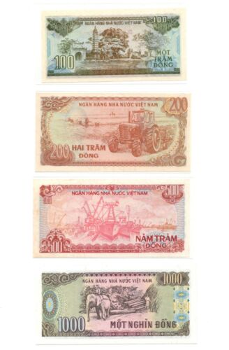 VIETNAM 100 200 500 1000 2000 5000 10000 20000 50000 DONG 9 PCS 1987-91 set UNC - Picture 2 of 6