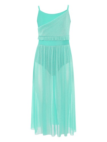 Kids Girls Dance Dress Ruffles Performance Charming Dancewear Movement Stage - Picture 18 of 85
