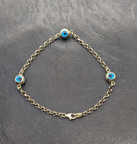 Pulsera de cadena de guisante Oeil Bracelet 585/14K oro amarillo 20,40cm 4,15... - Imagen 12 de 12