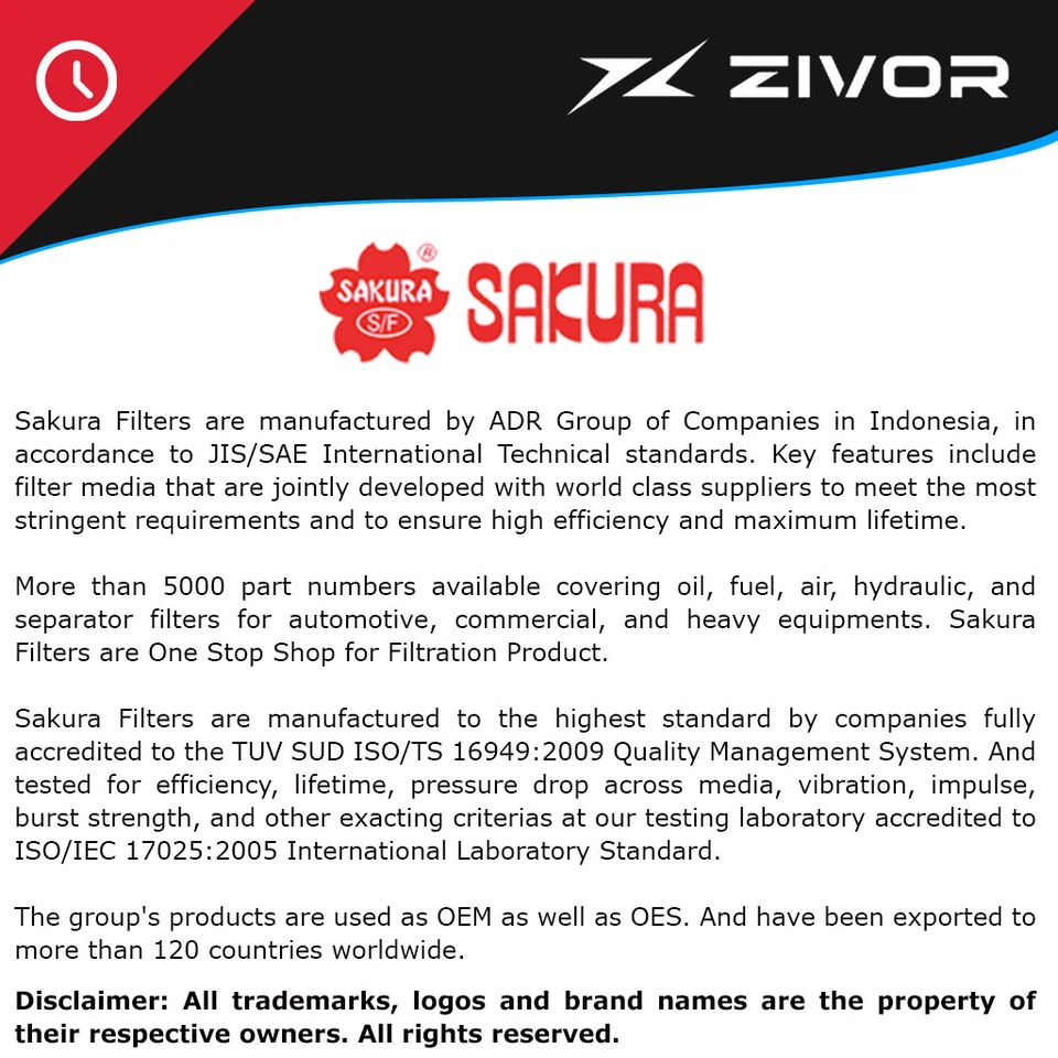 New SAKURA Fuel Filter For FORD TRANSIT LWB VM 3D Van 2.4L H9FB #SFC-19170 - image 2 of 4