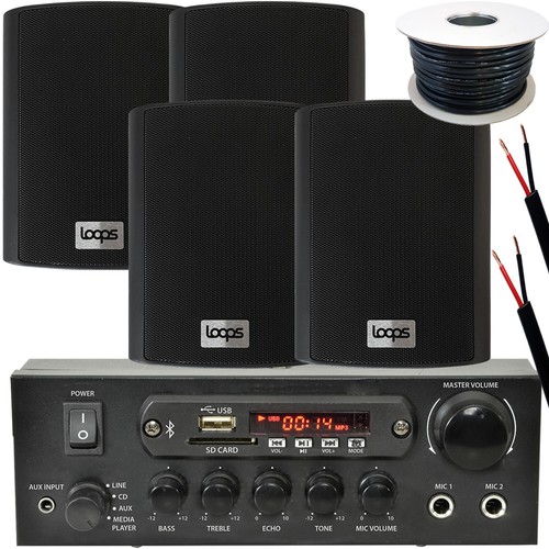 Kit de Exterior 4x Karaoke Estéreo Amplificador Jardín Barbacoa Fiestas | eBay