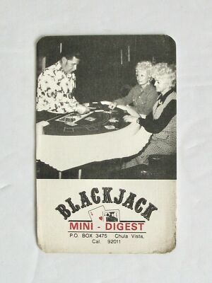 Vintage Card Blackjack Mini Digest Computer Strategy Chula Vista California USA