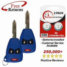 2 Remote Key Fob 3btn Blue for 2004 2005 2006 2007 Dodge Grand Caravan