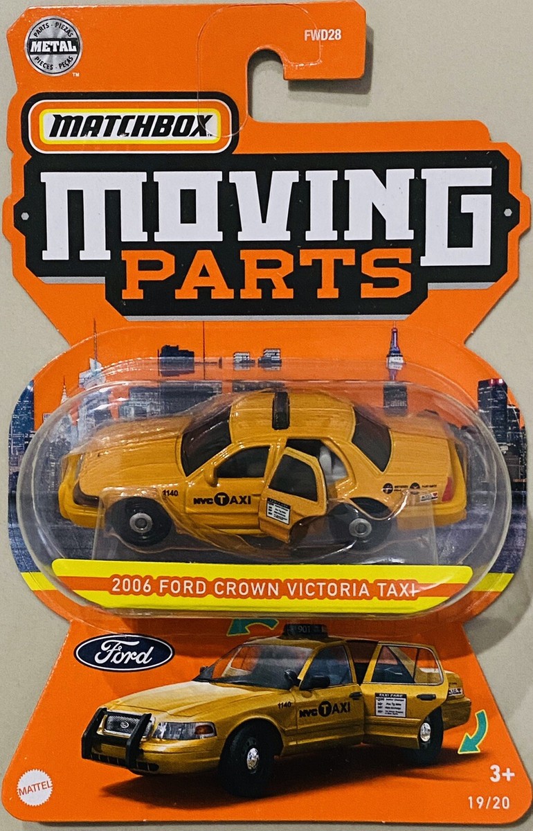 Matchbox Moving Parts 2006 Ford Crown Victoria Taxi Orange