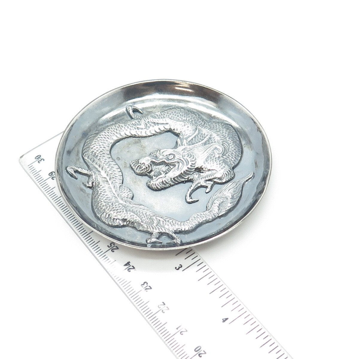 Chinese Export 925 Sterling Silver Antique Art Deco Royal Dragon