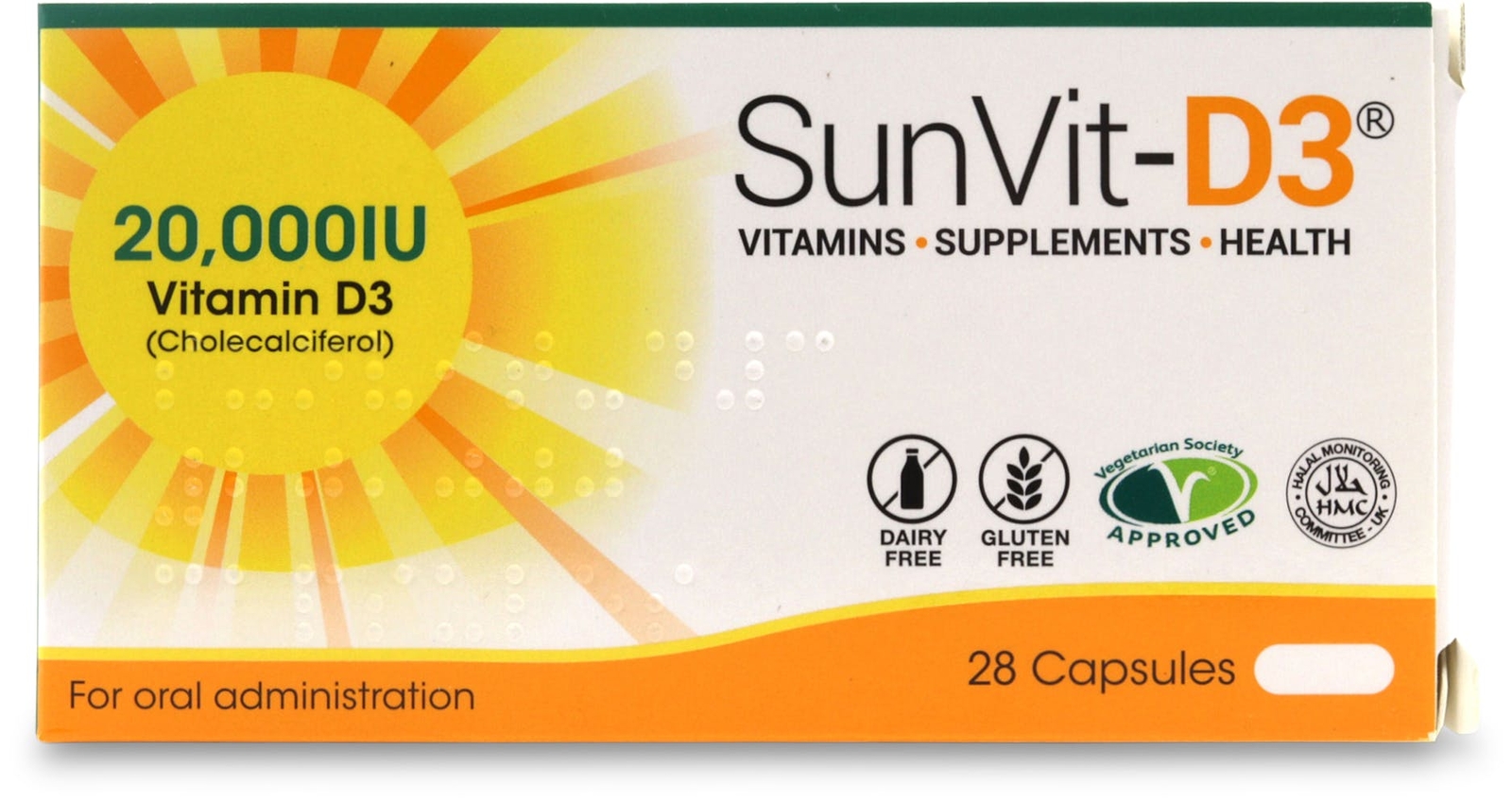Sunvit-D3 20,000IU 28 Capsules X 1