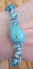Artisan Crystal Glass Turquoise Toggle Bracelet Size Average