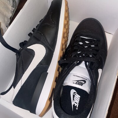 Nike Customised Internationalist Trainers Black White UK Size