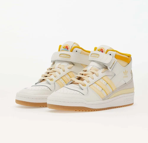Adidas Originals Forum Mid Cloud White Yellow IE7181 Basketball Shoes Sneakers