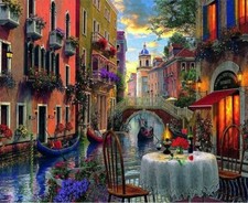 Paint By Numbers Adults kids Romantic Venice DIY Painting Kit 40x50CM Canvas