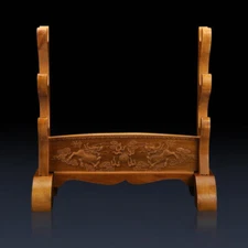 Wood Samurai Sword Katana Holder Stand Display Rack China Dragon Carved 1-3 Tier