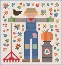 Quilted Scarecrow Quilt Kit Lori Holt Riley Blake 80"x85" Cotton Fabric Autumn