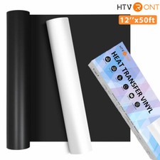 12''x25/50/100ft Heat Transfer Vinyl HTV Roll Garments for Cut Silhouette