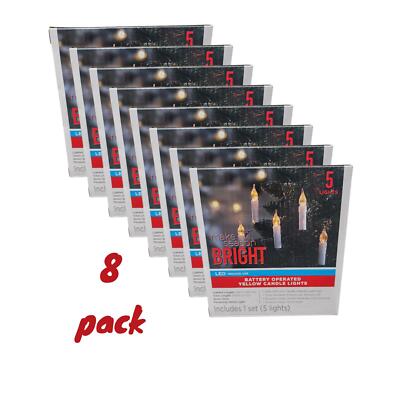 LED Candle String Lights 5 ct x 8 (40 lights total) Battery Operated Indoor Use