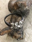 Vintage K 925 Sterling PLUMERIA Hawaiian Flower CZ Crystal Ring 2.6g, 8.25s