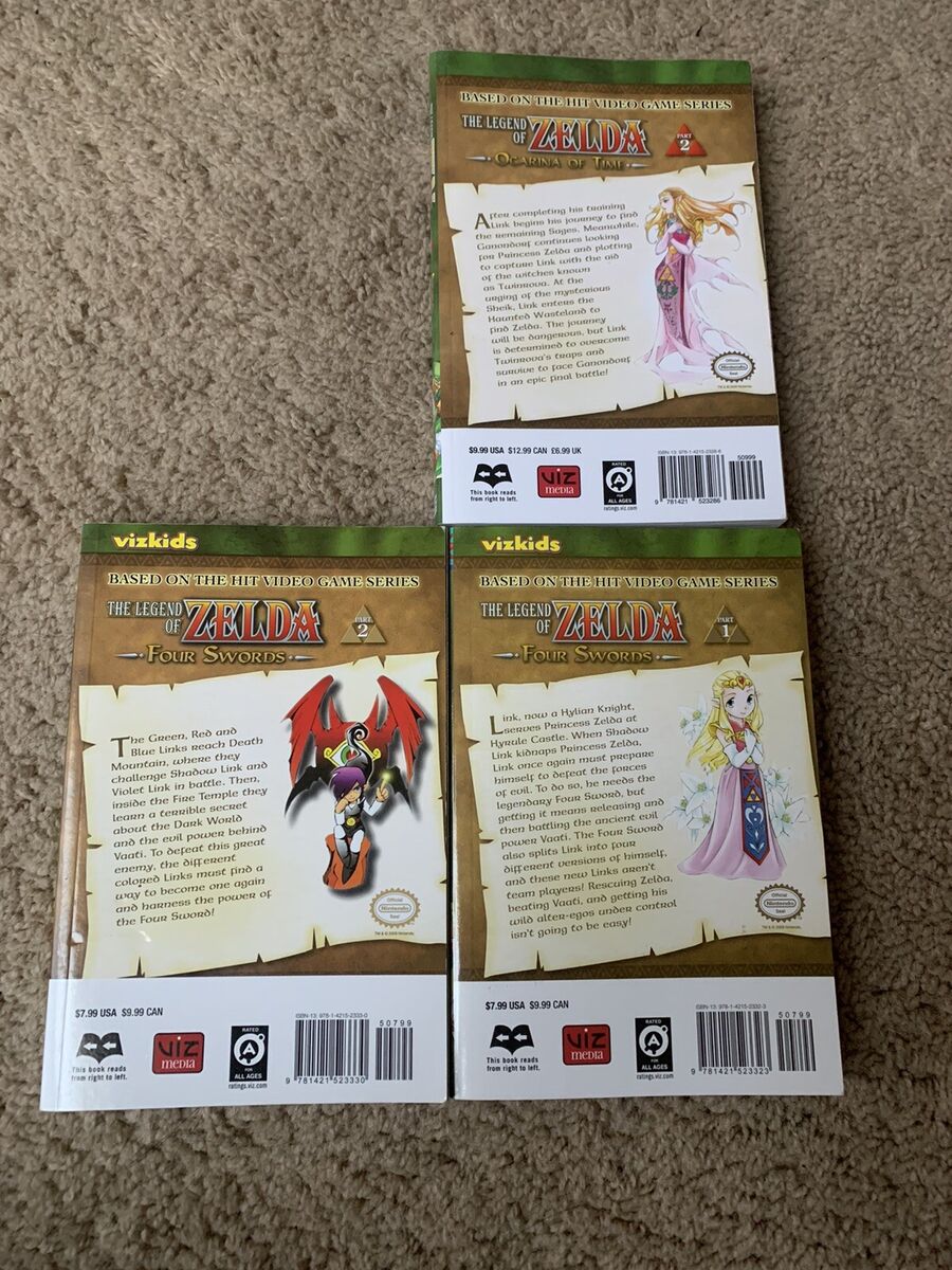 The Legend Of Zelda Manga 3 Books Ocarina Of Time 2 Four Swords 1 & 2