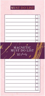 GROSSPACKUNG - 8 x magnetische EINFACHE Einkaufsliste Must DO Liste Pad Kühlschrankmagnet 80pg