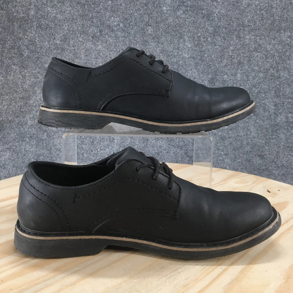 Zapatos de vestir Dexter para hombre 7 Oxford negros imitación cuero con cordones parte superior baja punta redonda Foto 2 de 4