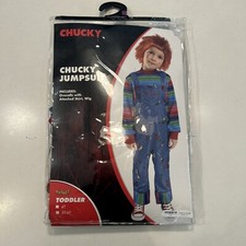 Spirit Halloween Chucky Costume Toddler Boy 5T 6T Jumpsuit Overalls Shirt Wig