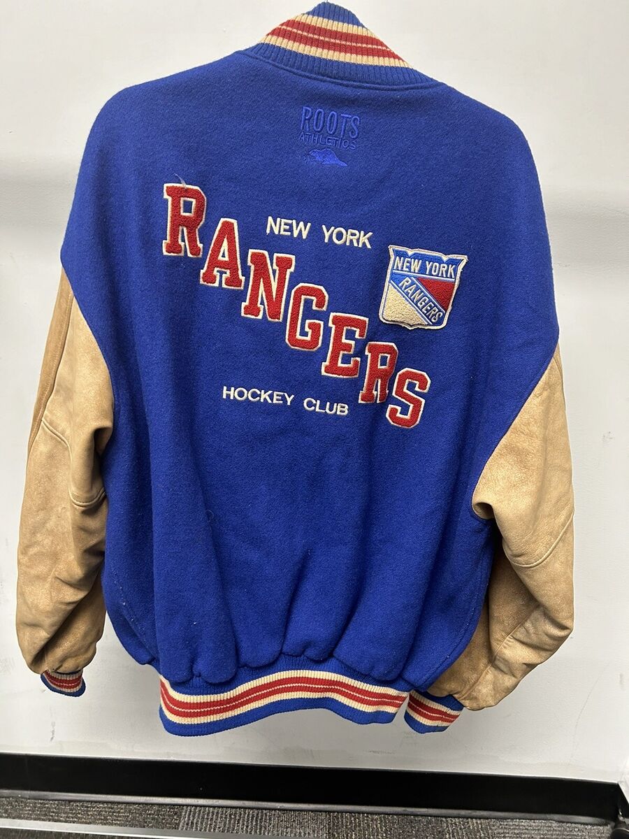 Vintage New York Rangers Varsity Jacket Roots Blue - Size Vintage New York Rangers Varsity Jacket Roots Blue - Size