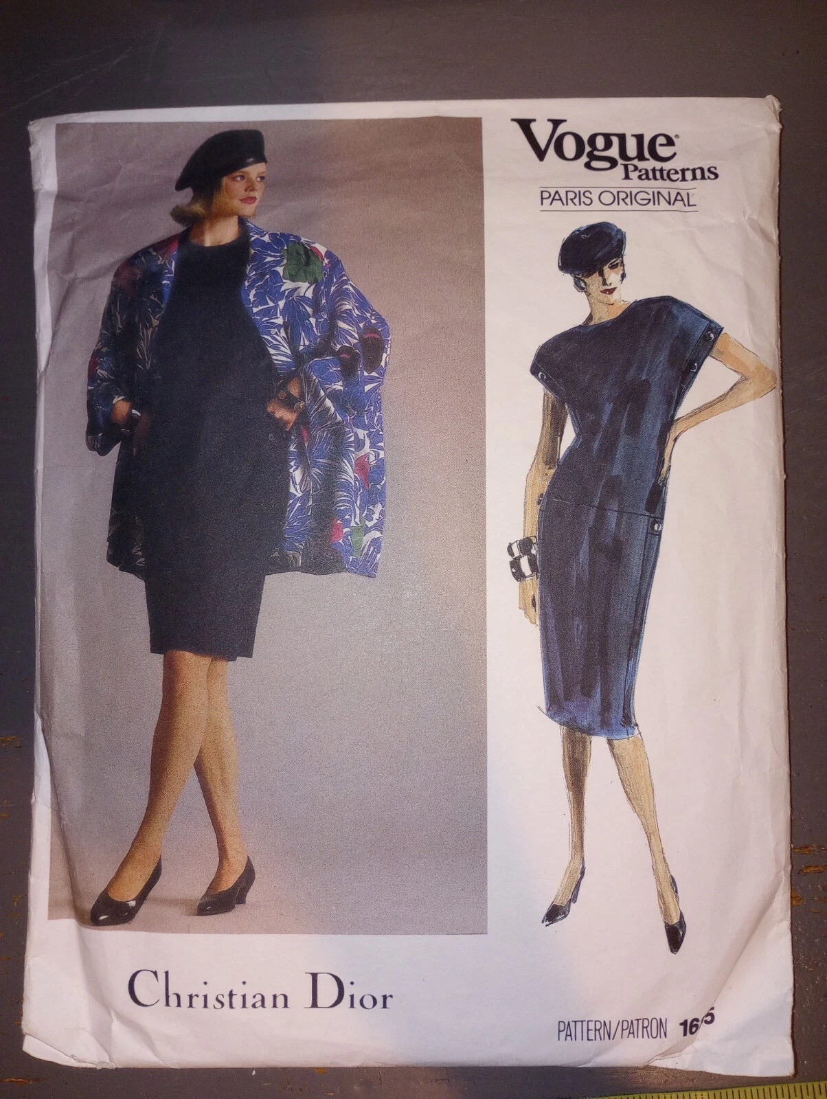 Vintage anni 80 Vogue 1685 modello da cucire Christian Dior designer 34" busto vita bassa