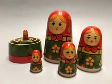 5" Flower Girl Matryoshka Nesting Dolls - Set of 5  - Made in Russia