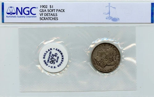 1902 Morgan Dollar GSA SOFT PACK S$1 NGC VF Details