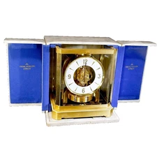 Jaeger LeCoultre Atmos Clock Gold Vintage Air Clock From JAPAN Overhauled W/ Box