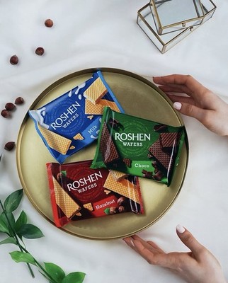 3x WAFFLES ROSHEN WAFERS MILK CHOCO HAZELNUT * 72g