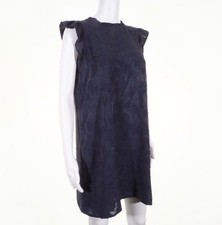 Ann Taylor Dress XS Loft Short Sleeve Floral Textured Blue / Gray