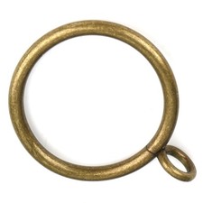 Antique Brass Curtain Rings with Eyelets for Up to 1.0-inch Curtain Rods Set...