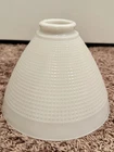 Vintage Milk Glass Torchiere Floor Lamp Light 8” Waffle Shade