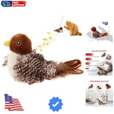 Interactive Cat Toys Squeaky, Stimulated Chirping Bird Toy Making Noise,Autom...