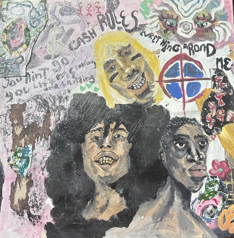 “Cash Rules Everything Around Me” painting original artist selling