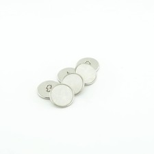 6Pcs 20mm Round Flat White Resin Buttons with Silver Metal Shank Base, Minima...