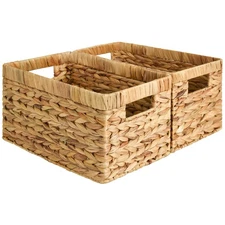 Wicker Basket, Baskets for Organizing, Storage Basket with Built-in Handles, ...