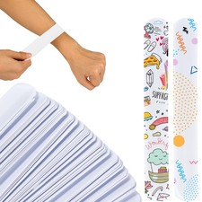 60 Piece Snap Bracelet Kids Set, Clap Bracelet White Slap Bracelets Blank...