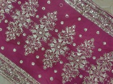 Indian Vintage Wedding Dupatta Sequins Beaded Scarf Georgette Veil Stole Hijab