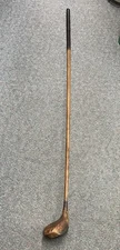 Antique ALL WOODEN GOLF  DRIVER CLUB Hickory Wood Shaft 'Spalding Gold Medal'