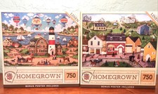 Puzzle Lot 2 750pc-Complete Master Pieces Homegrown Linen.