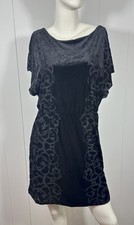Womens White House Black Market Sz S Velvet Textured Lined Mini Dress Open Back