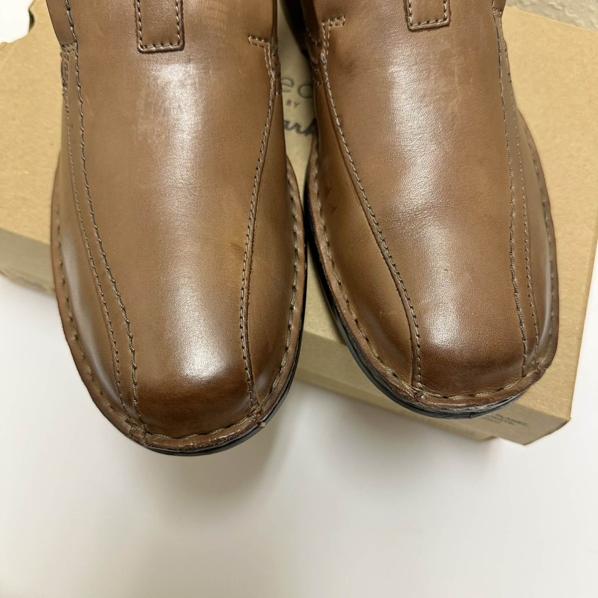 NWT Clarks Escalade Step Brown Leather Loafers Size 12 NEW! CLARKS Men main image 2