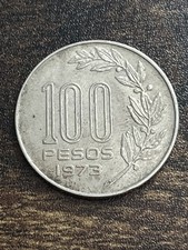 1973 Uruguay 100 Pesos Uruguayan Beautiful Rare Actual Coin TB9874*