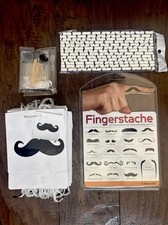 Mustache party, including straws, toothpicks, 20 gift bags and finger stashes