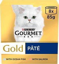 GOURMET Gold Senior 7+ Pate Fish Wet Cat Food 8x85g, Pack of 6 50.54 per kilo
