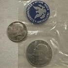 1964 Silver kennedy half dollar and Uncirculated 40% Silver Eisenhower Dollar