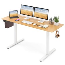 63 x 24 Inch Sit Stand Desk Height Adjustable Electric Standing Desk Natural