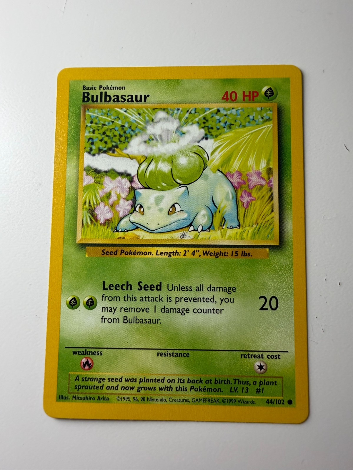 1995 Pokemon Bulbasaur (44/102) - Shadow - Base Set