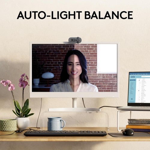 Logitech Brio 100 Full HD Webcam for Meetings and Streaming, Auto-Light Balance, - Photo 4/10